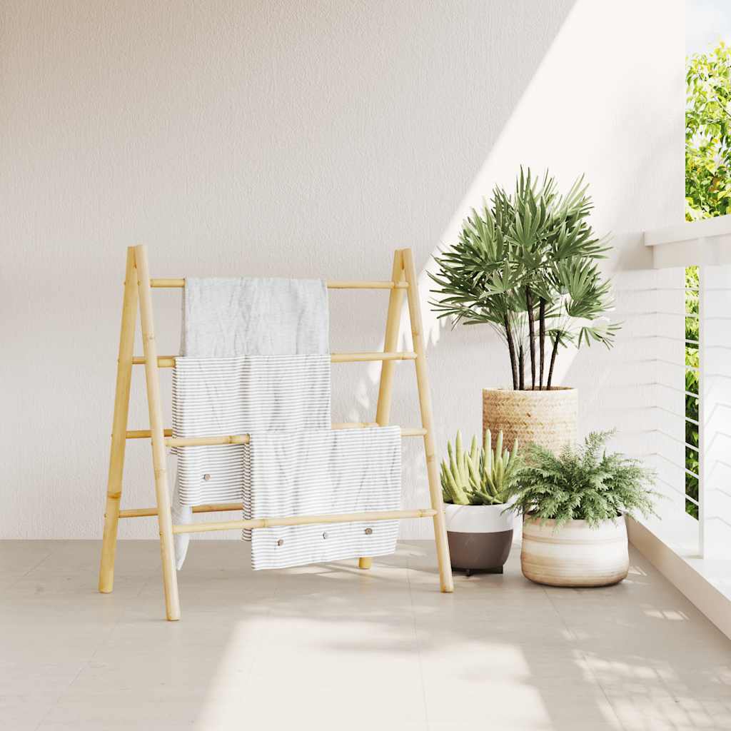 Vidaxx Handtuchleiter mit 4 Sprossen 90x50x100 cm Bambus