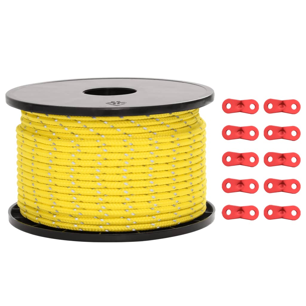 VidaXL Zelt-Abspannleine mit Reflektorstreifen und Spannern 50 m 5 mm