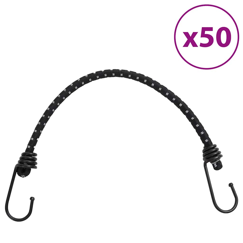Vidaxl Spanngummis mit Reflexstreifen und Haken 50 Stück 46 cm