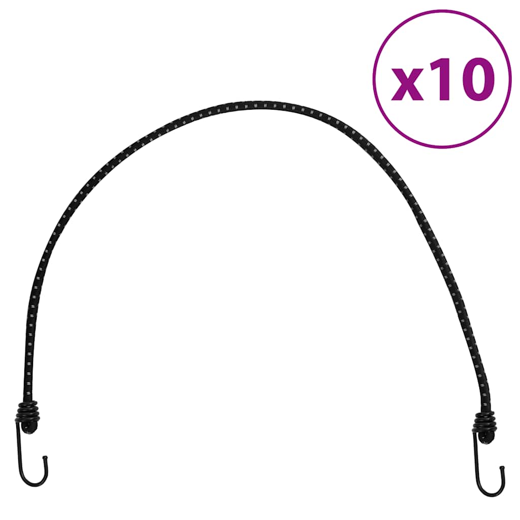 Vidaxl Spanngummis mit reflektierenden Streifen und Haken 10 Stück 88 cm