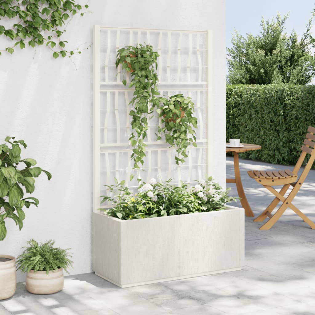 Vidaxx Pflanzgefäß mit Spalier 80x36x140 cm Polypropylen weiß