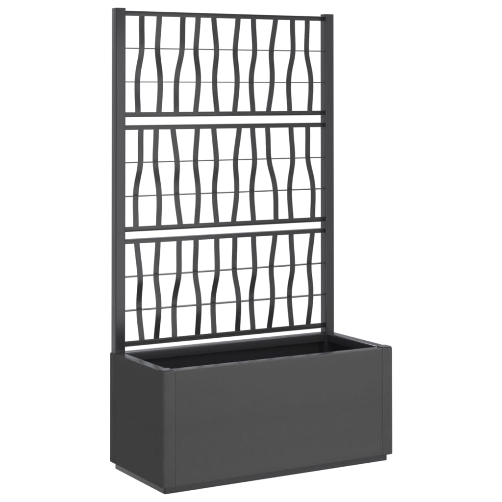 Vidaxx Pflanzgefäß mit Spalier 80x36x140 cm Polypropylen dunkelgrau