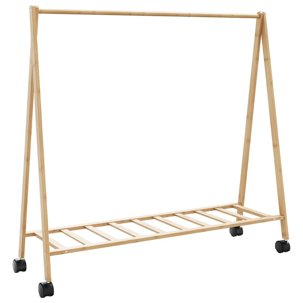 Vidaxx Kleiderständer mit Regalen und Rollen 106x34x106,5 cm Bambus