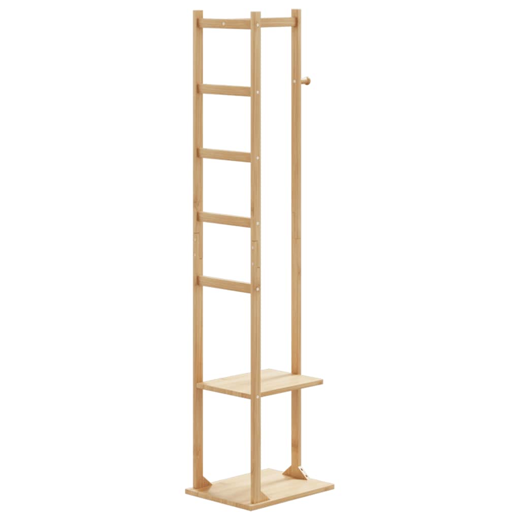 Vidaxx Garderobenständer mit Haken und Ablagen 38,5x30x156 cm Bambus