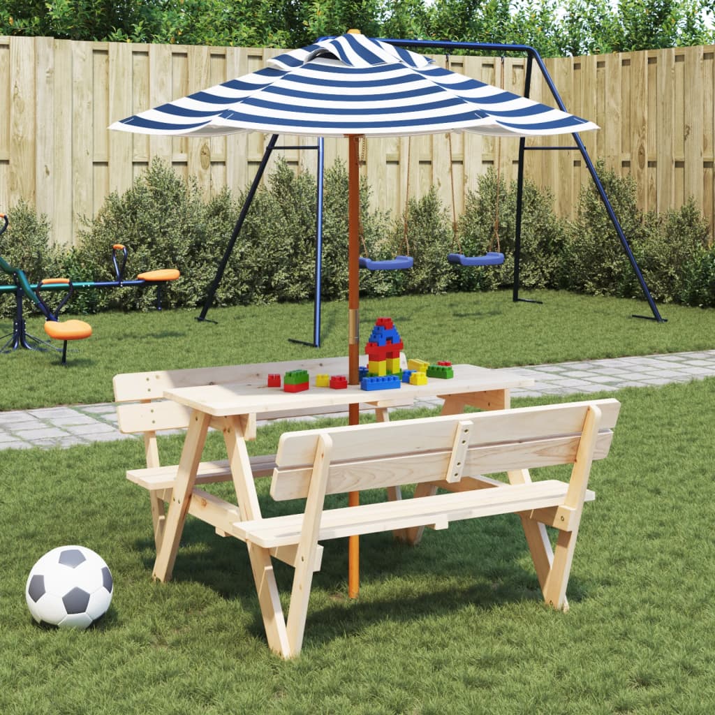 VidaXL Sonnenschirm für Kinder mit Holzstange ø120x140 cm