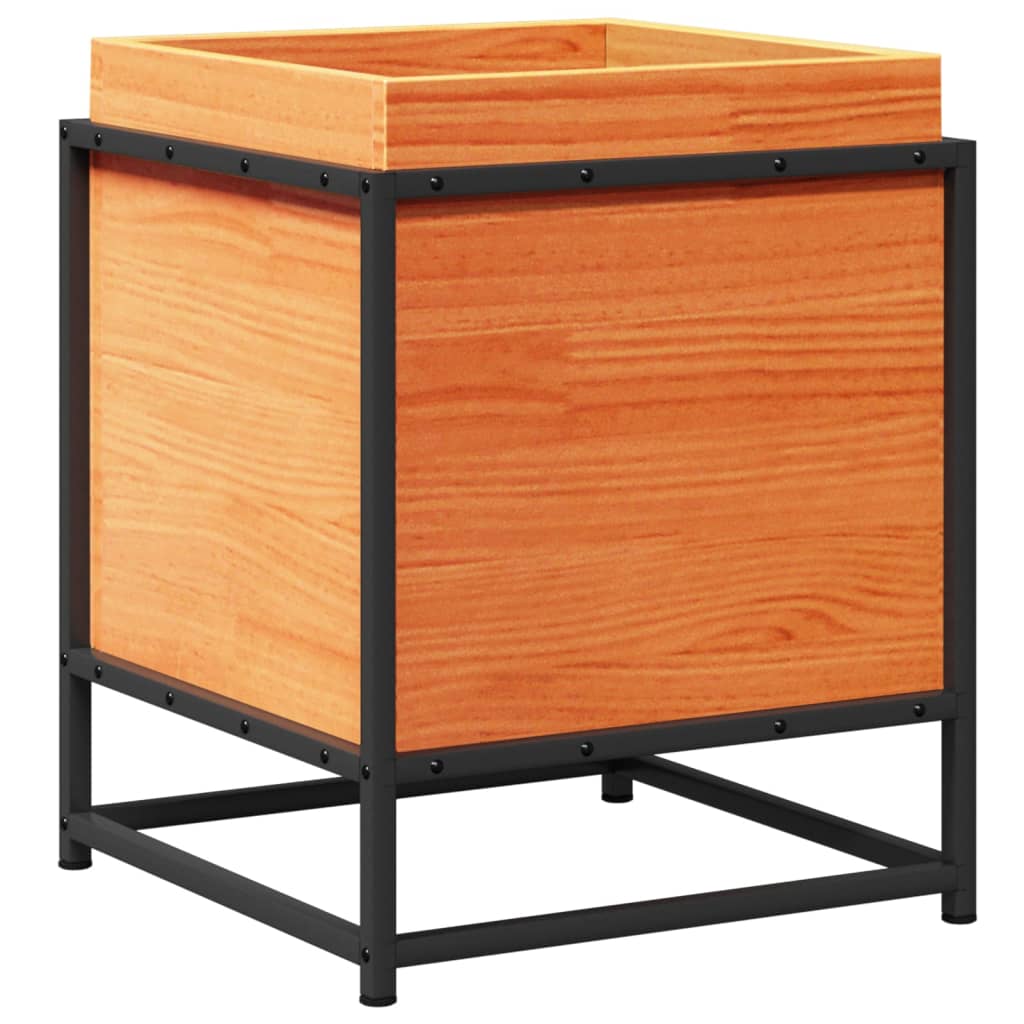 Vidaxx Pflanzgefäß 40x40x50 cm massives Kiefernholz, braun gewaschen