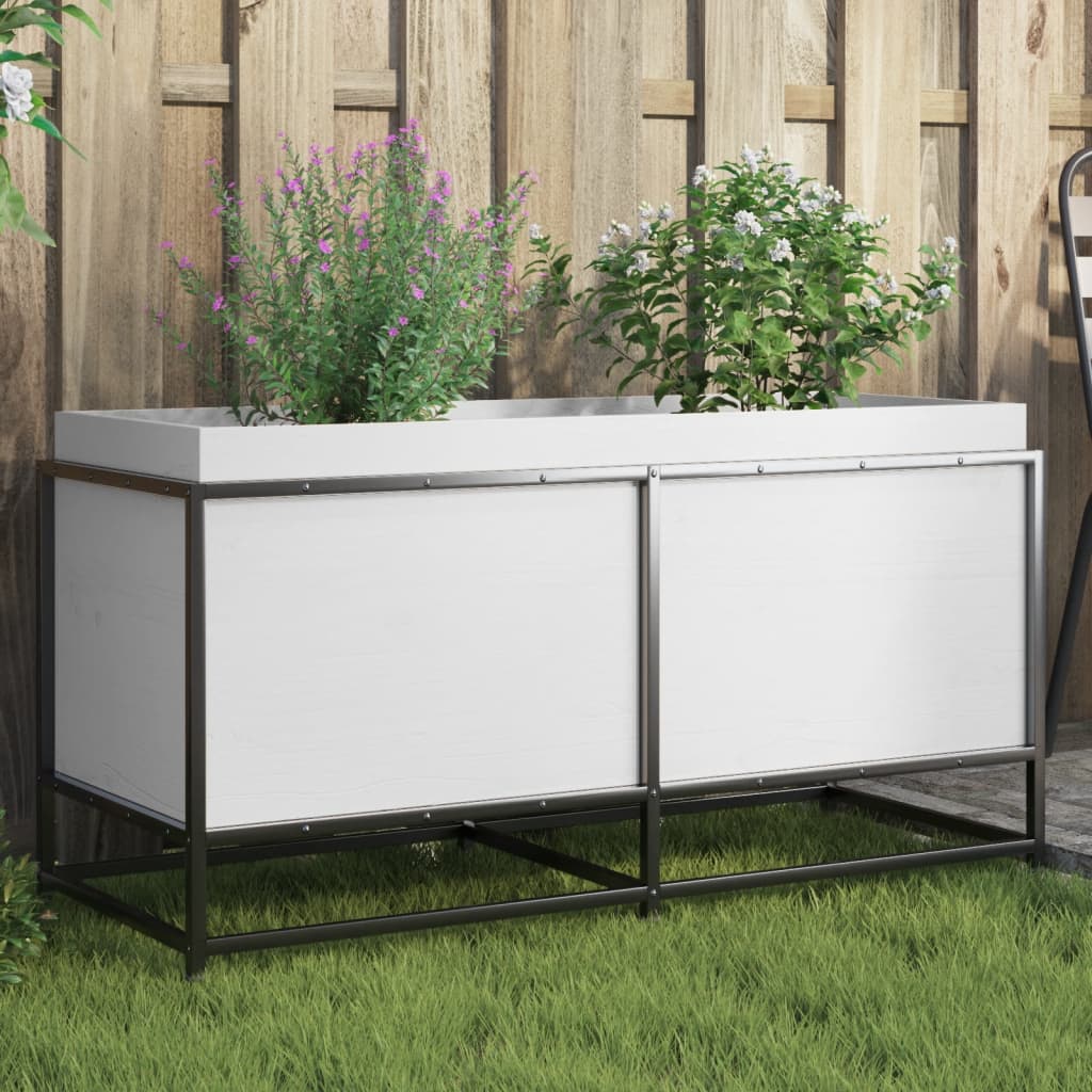 Vidaxx Pflanzgefäß 100x40x50 cm massives Kiefernholz weiß