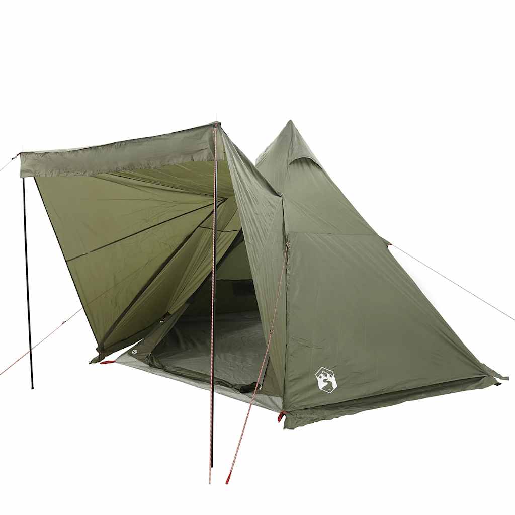 Vidaxl Tipi-Zelt 6-Personen wasserdicht olivgrün