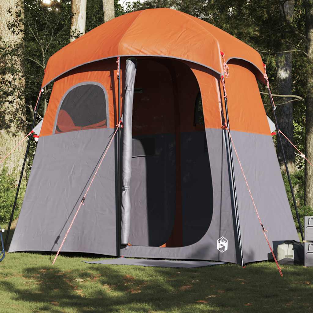 VidaXL Duschzelt 2-Personen wasserdicht Grau und Orange