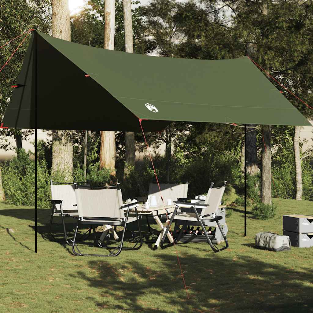 Vidaxx Camping-Markise wasserdicht 438x376x212 cm olivgrün