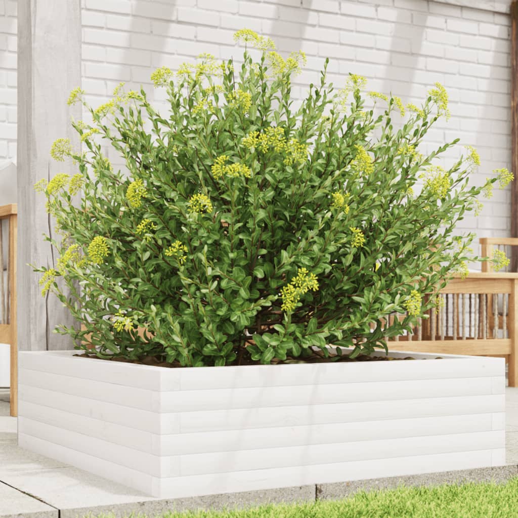 Vidaxx Pflanzgefäß 80x80x23 cm massives Kiefernholz weiß