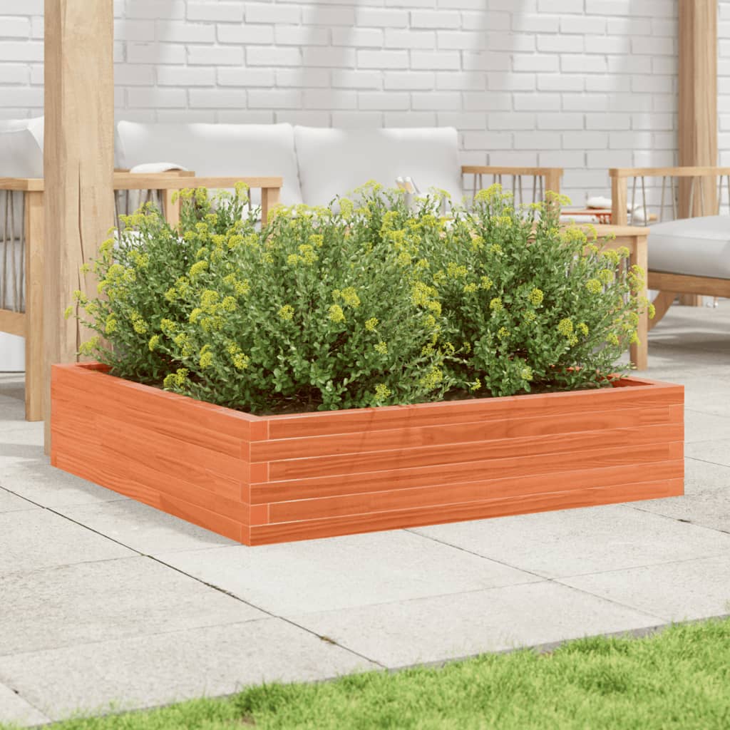Vidaxx Pflanzgefäß 100x100x23 cm massives Kiefernholz, braun gewaschen