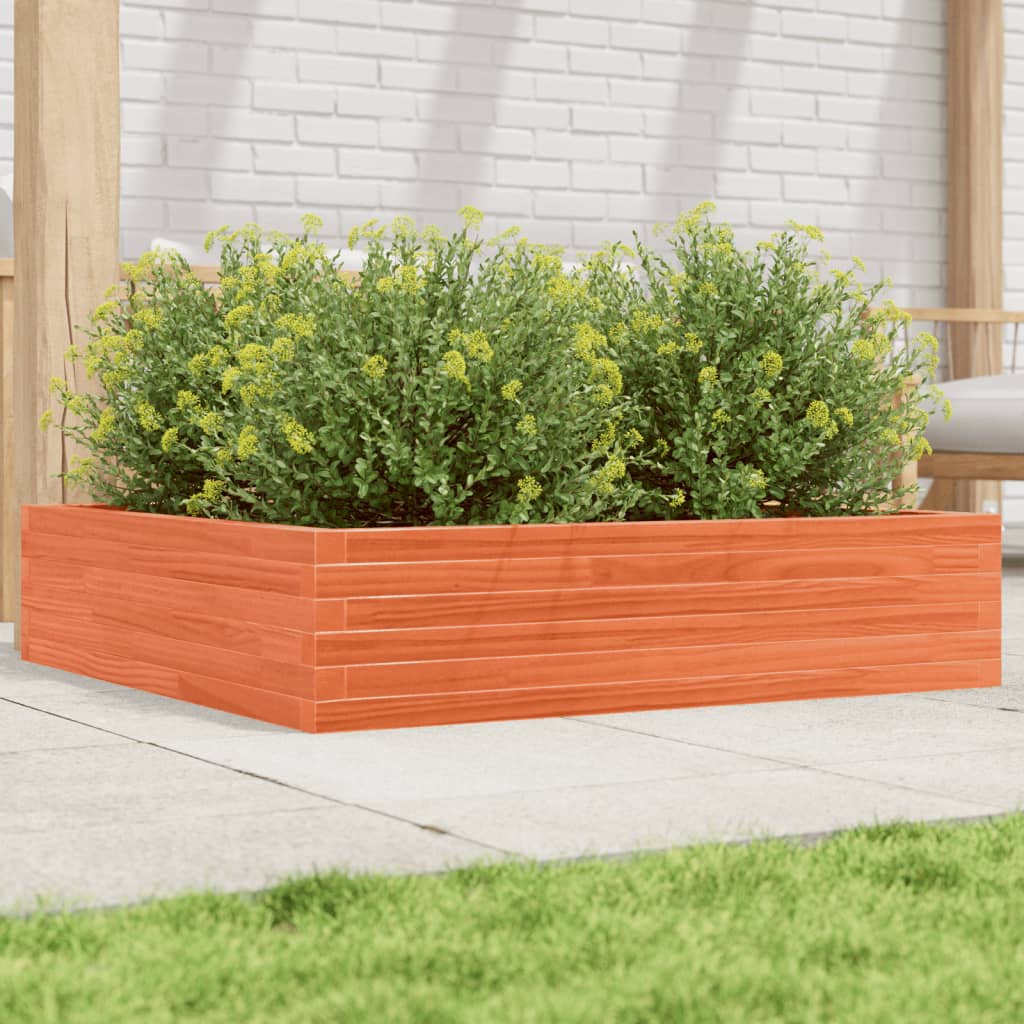 Vidaxx Pflanzgefäß 100x100x23 cm massives Kiefernholz, braun gewaschen