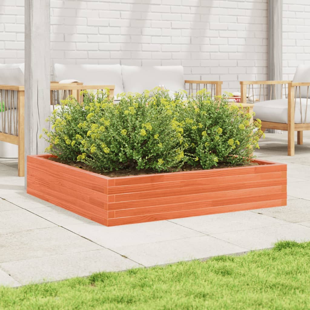 Vidaxx Pflanzgefäß 110x110x23 cm massives Kiefernholz, braun gewaschen