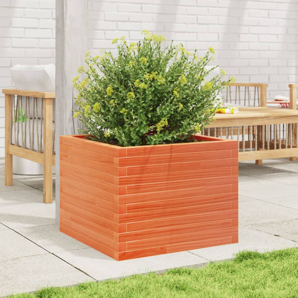 Vidaxx Pflanzgefäß 60x60x45,5 cm massives Kiefernholz, braun gewaschen