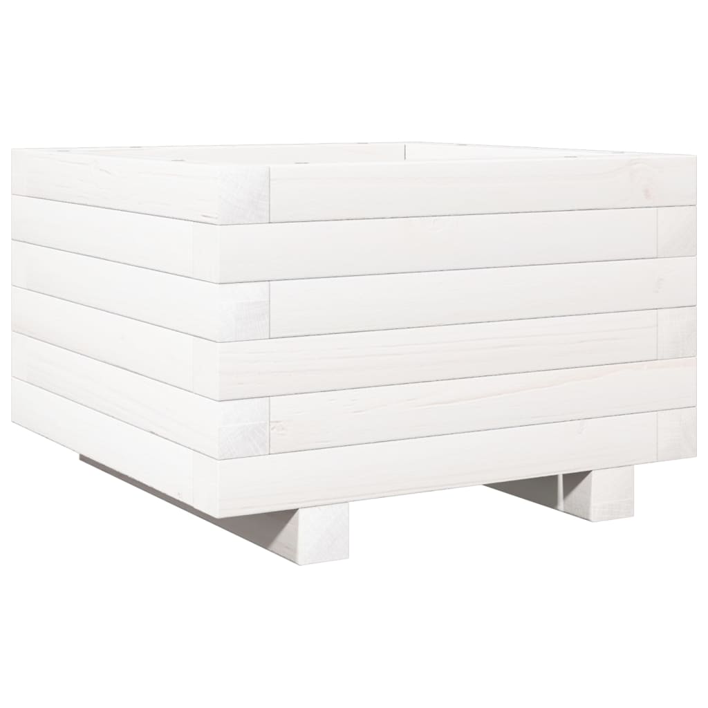 Vidaxx Pflanzgefäß 40x40x26,5 cm massives Kiefernholz weiß
