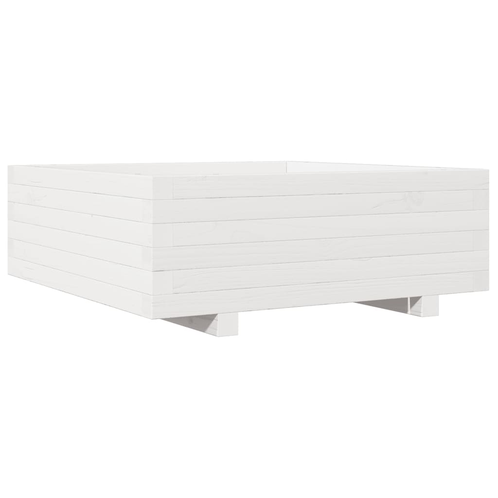 Vidaxx Pflanzgefäß 70x70x26,5 cm massives Kiefernholz weiß