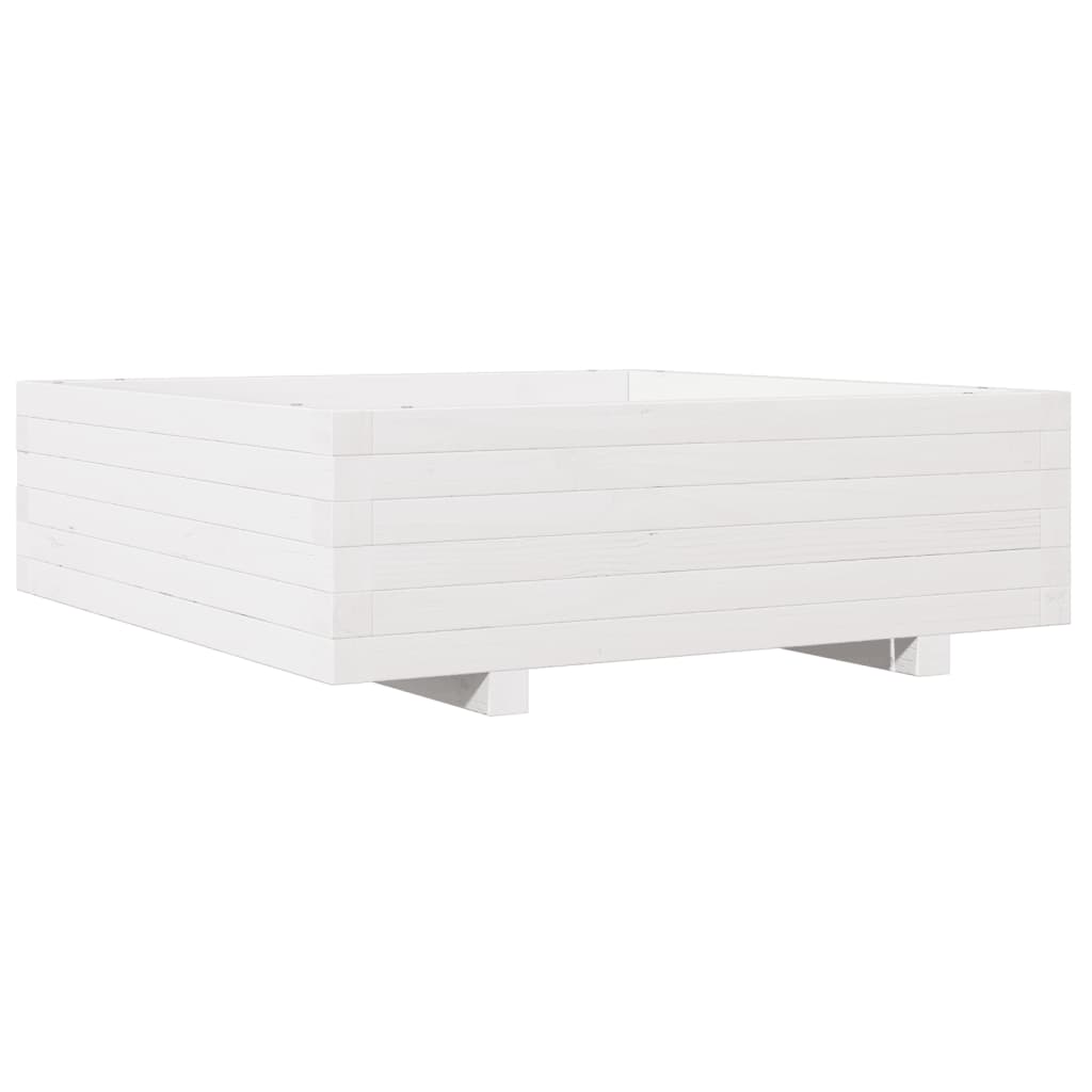 Vidaxx Pflanzgefäß 80x80x26,5 cm massives Kiefernholz weiß