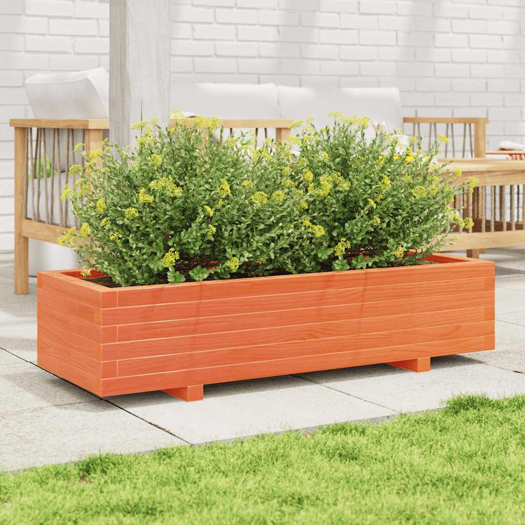 Vidaxx Pflanzgefäß 110x40x26,5 cm massives Kiefernholz, braun gewaschen