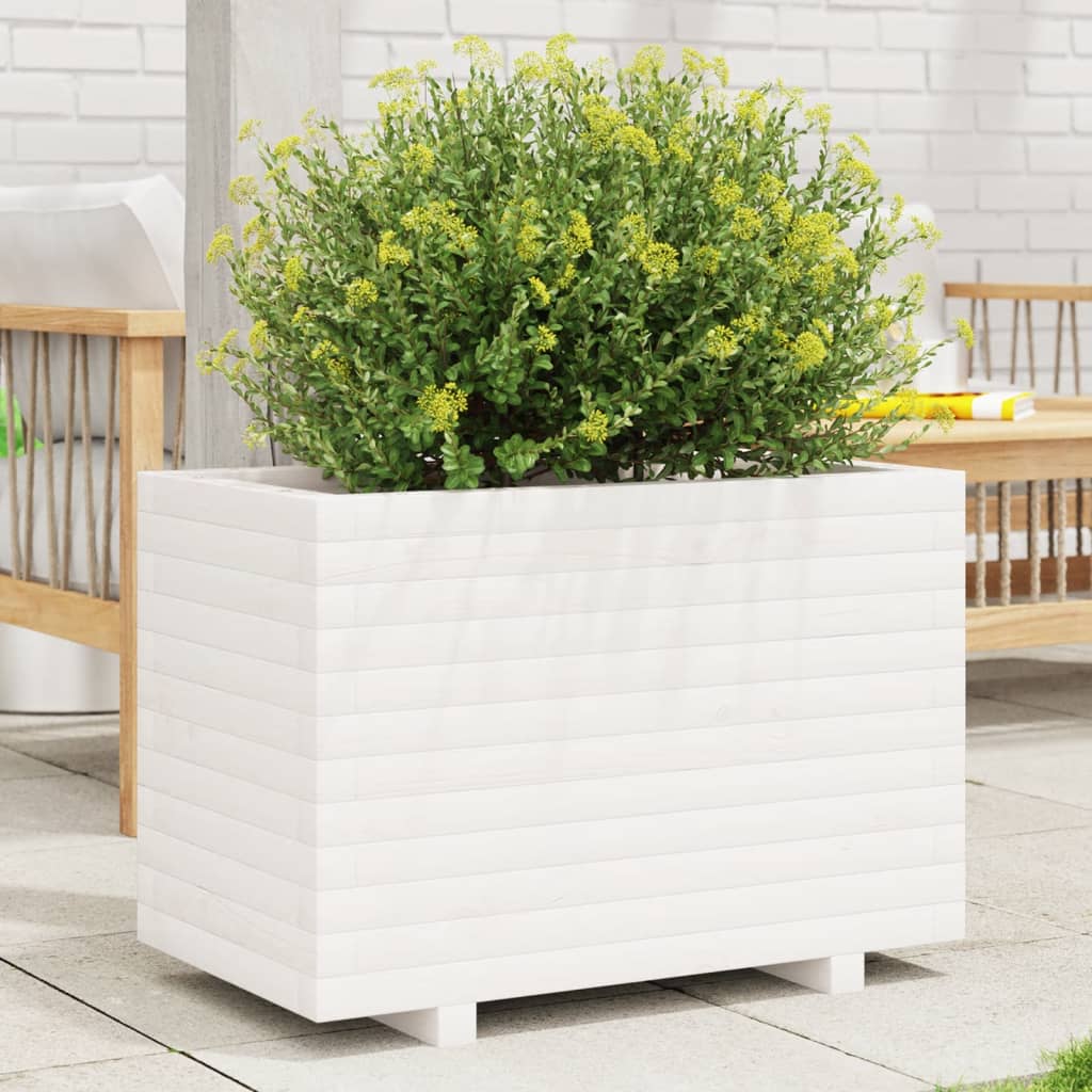 Vidaxx Pflanzgefäß 70x40x49,5 cm massives Kiefernholz weiß