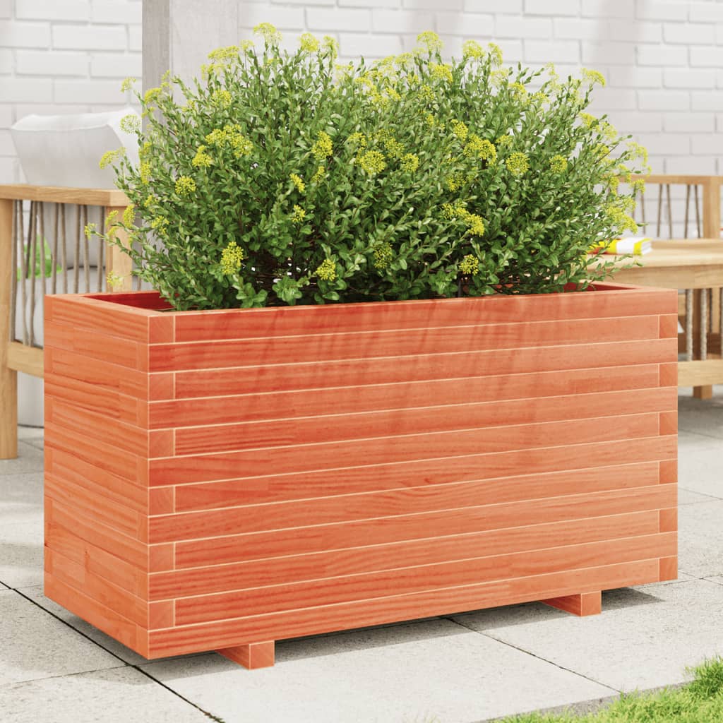 Vidaxx Pflanzgefäß 90x40x49,5 cm massives Kiefernholz, braun gewaschen