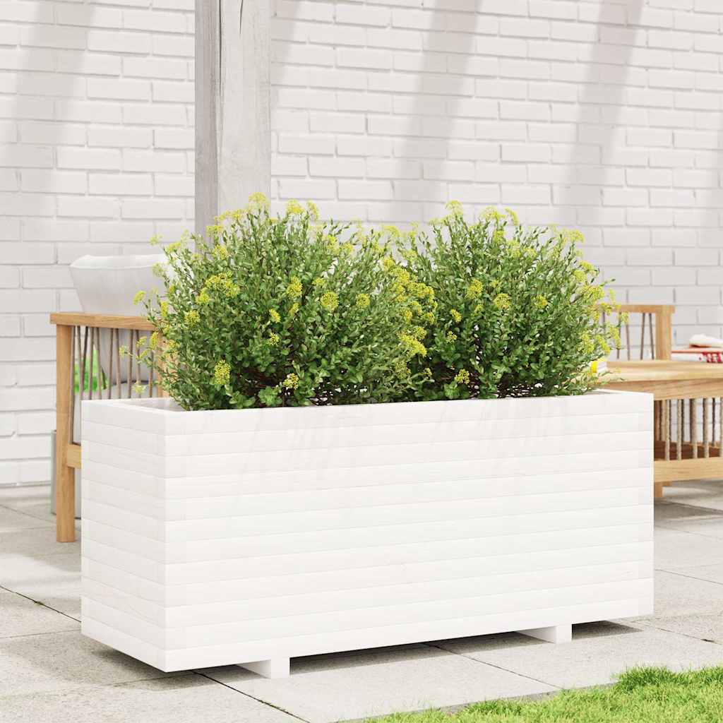 Vidaxx Pflanzgefäß 110x40x49,5 cm massives Kiefernholz weiß