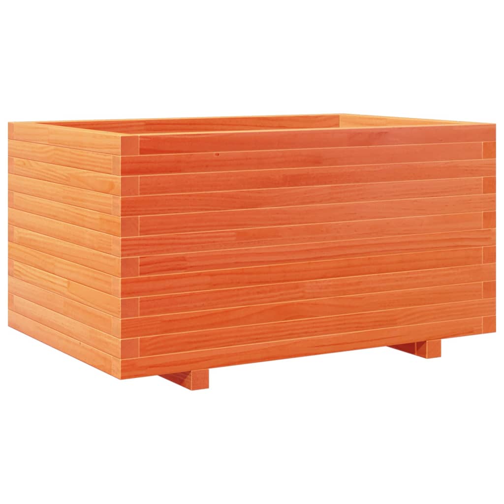 VidaXL Pflanzgefäß 90 x 60 x 49,5 cm, massives Kiefernholz, braun gewaschen