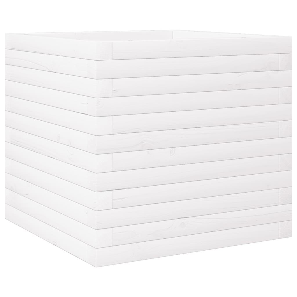 VidaXL Pflanzgefäß 50x50x46 cm massives Kiefernholz weiß