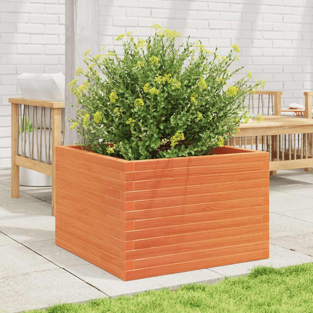 VidaXL Pflanzgefäß 70 x 70 x 46 cm, massives Kiefernholz, braun gewaschen