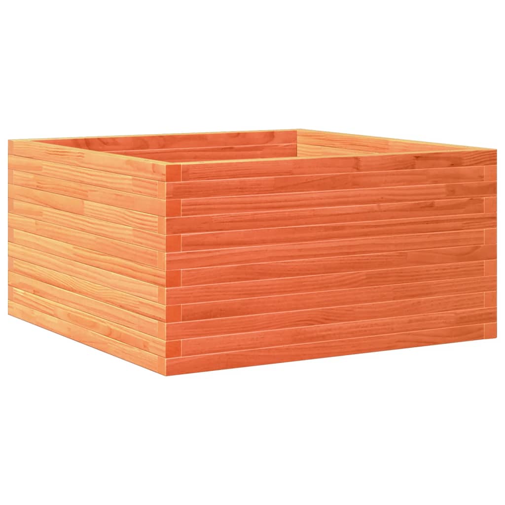 VidaXL Pflanzgefäß 90x90x46 cm massives Kiefernholz, braun gewaschen