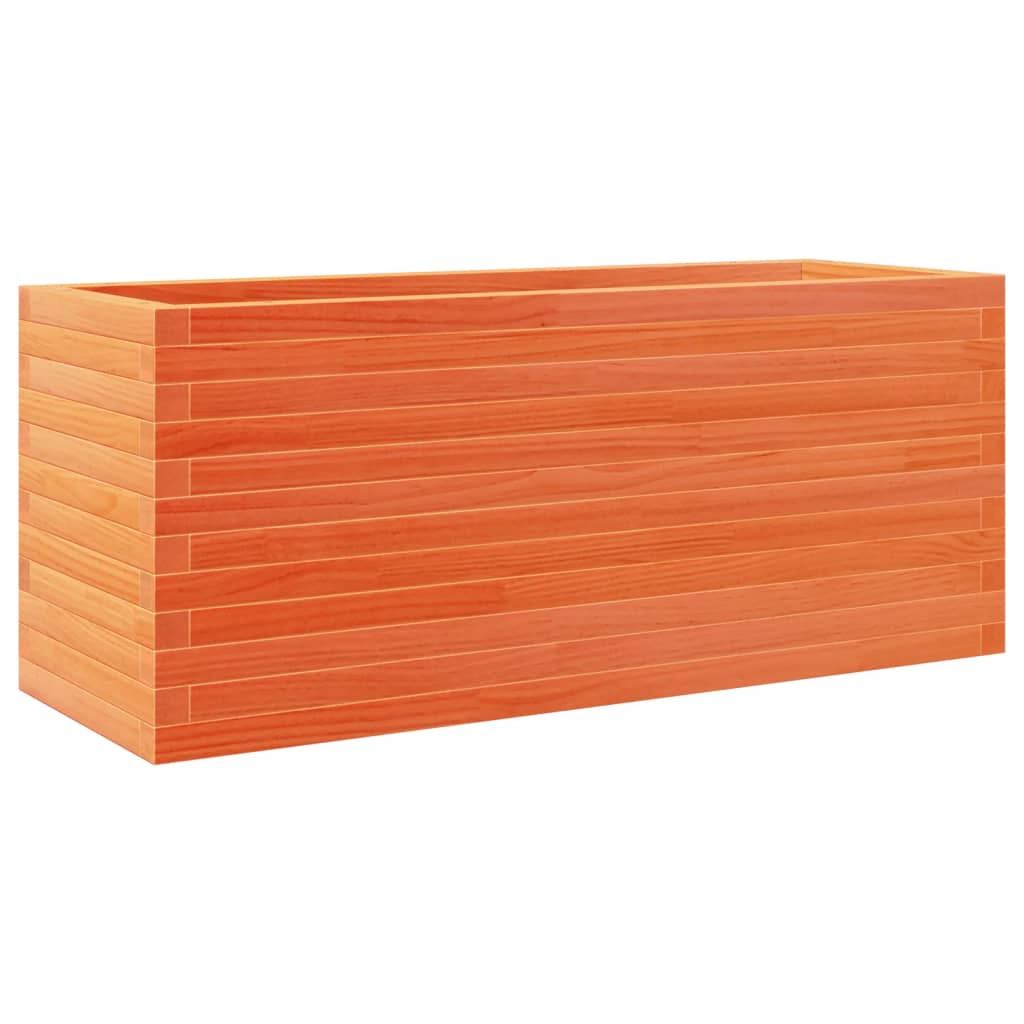 VidaXL Pflanzgefäß 110 x 40 x 46 cm, massives Kiefernholz, braun gewaschen
