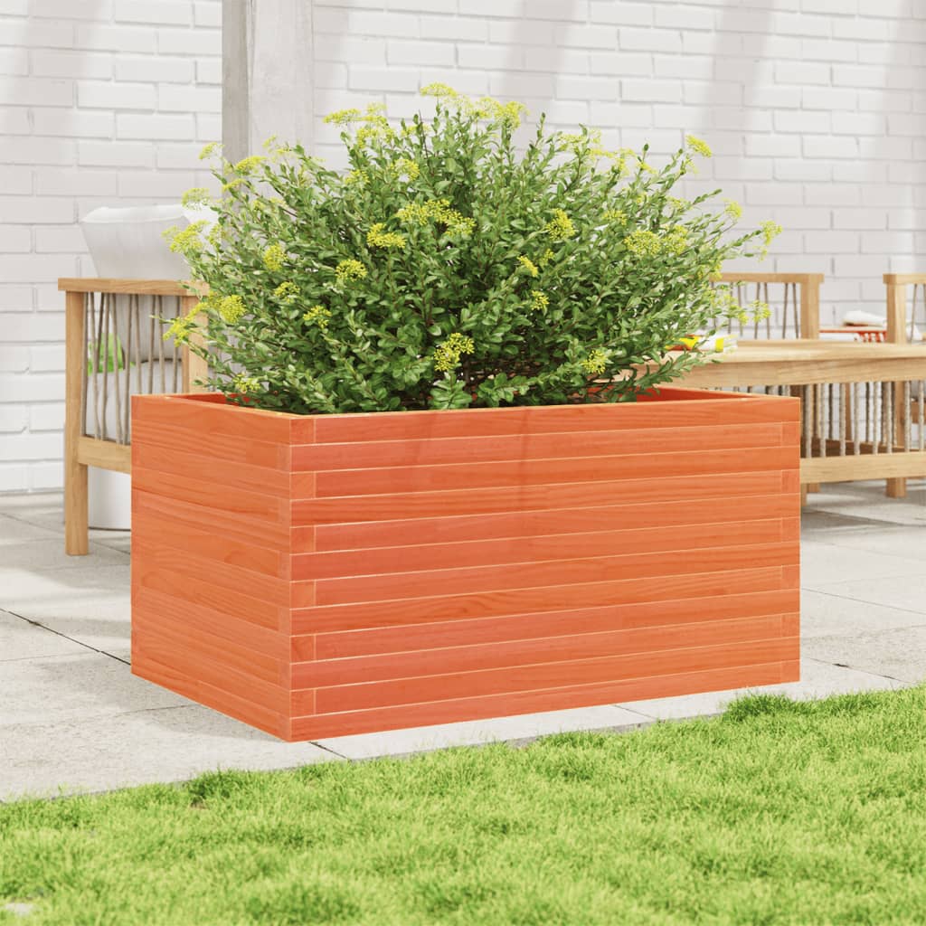 VidaXL Pflanzgefäß 90x60x46 cm massives Kiefernholz, braun gewaschen
