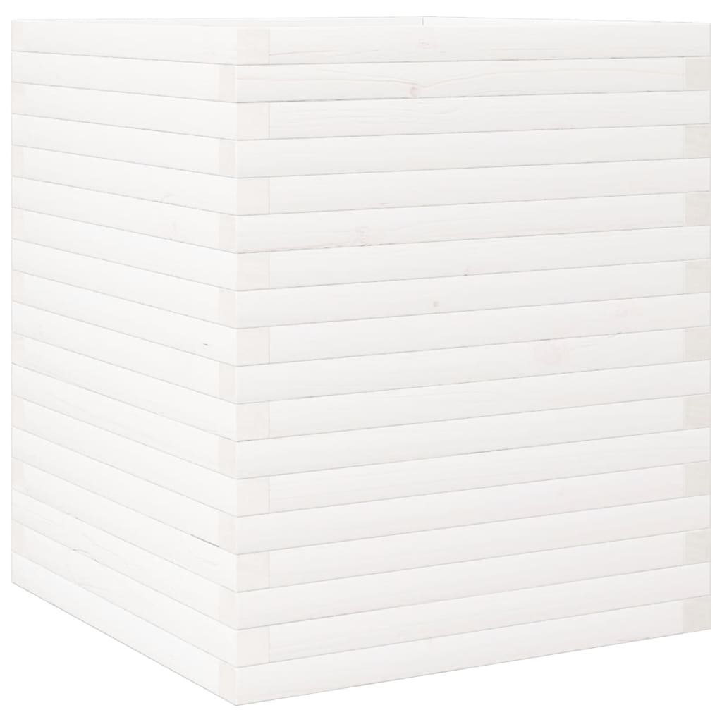 VidaXL Pflanzgefäß 60x60x68,5 cm massives Kiefernholz weiß