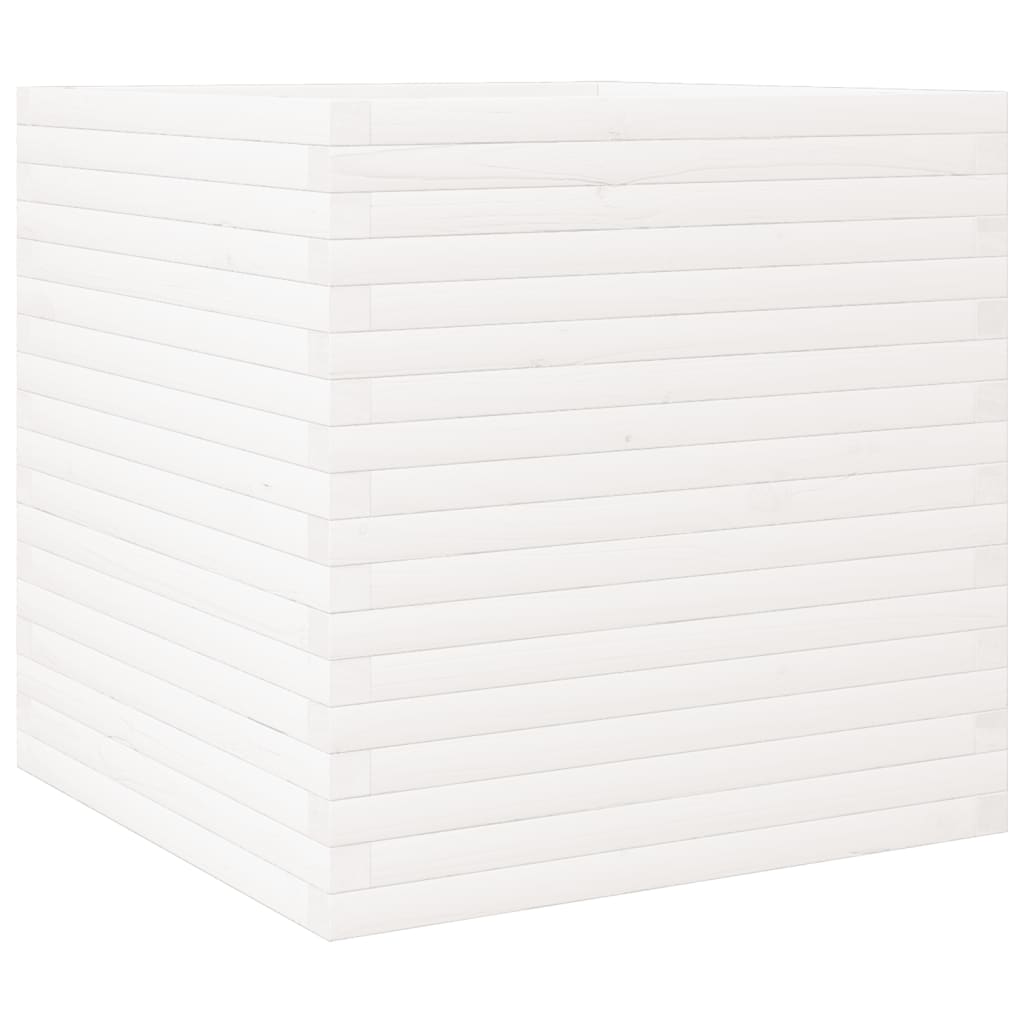 VidaXL Pflanzgefäß 70x70x68,5 cm massives Kiefernholz weiß