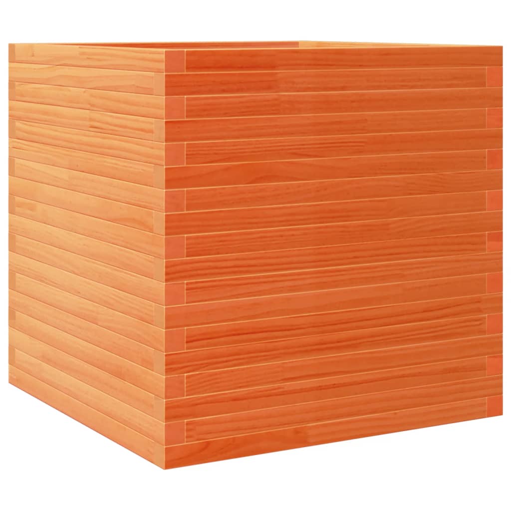 VidaXL Pflanzgefäß 70 x 70 x 68,5 cm, massives Kiefernholz, braun gewaschen