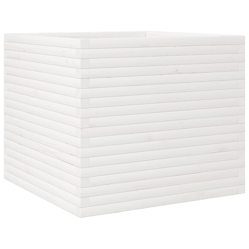 VidaXL Pflanzgefäß 80x80x68,5 cm massives Kiefernholz weiß