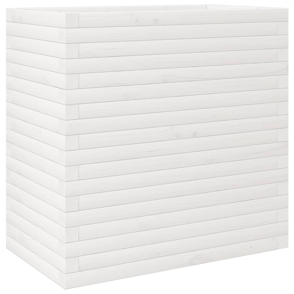 VidaXL Pflanzgefäß 70x40x68,5 cm massives Kiefernholz weiß