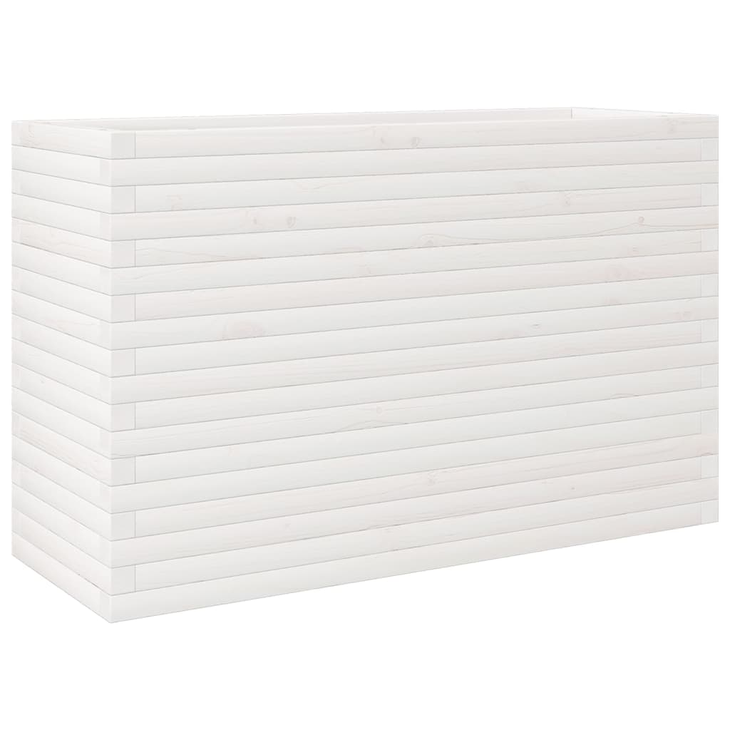 VidaXL Pflanzgefäß 110x40x68,5 cm massives Kiefernholz weiß