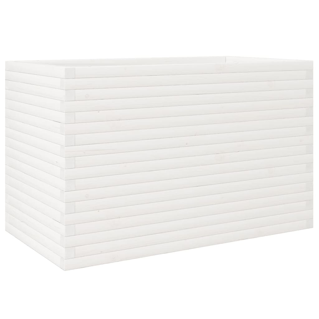 VidaXL Pflanzgefäß 110x60x68,5 cm massives Kiefernholz weiß