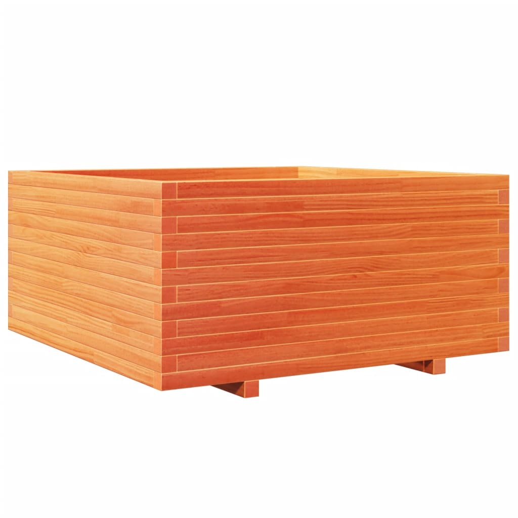 VidaXL Pflanzgefäß 100 x 100 x 49,5 cm, massives Kiefernholz, braun gewaschen