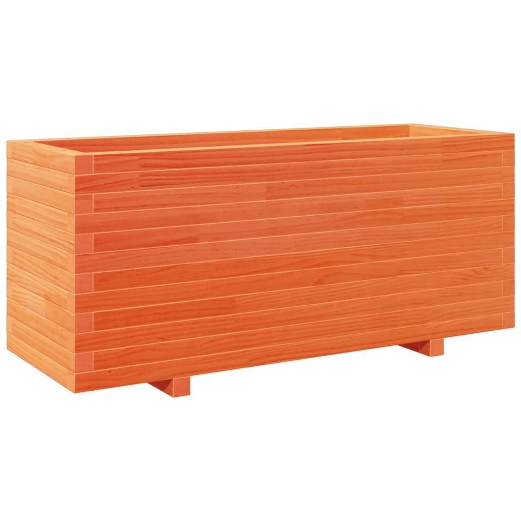VidaXL Pflanzgefäß 110 x 40 x 49,5 cm, massives Kiefernholz, braun gewaschen