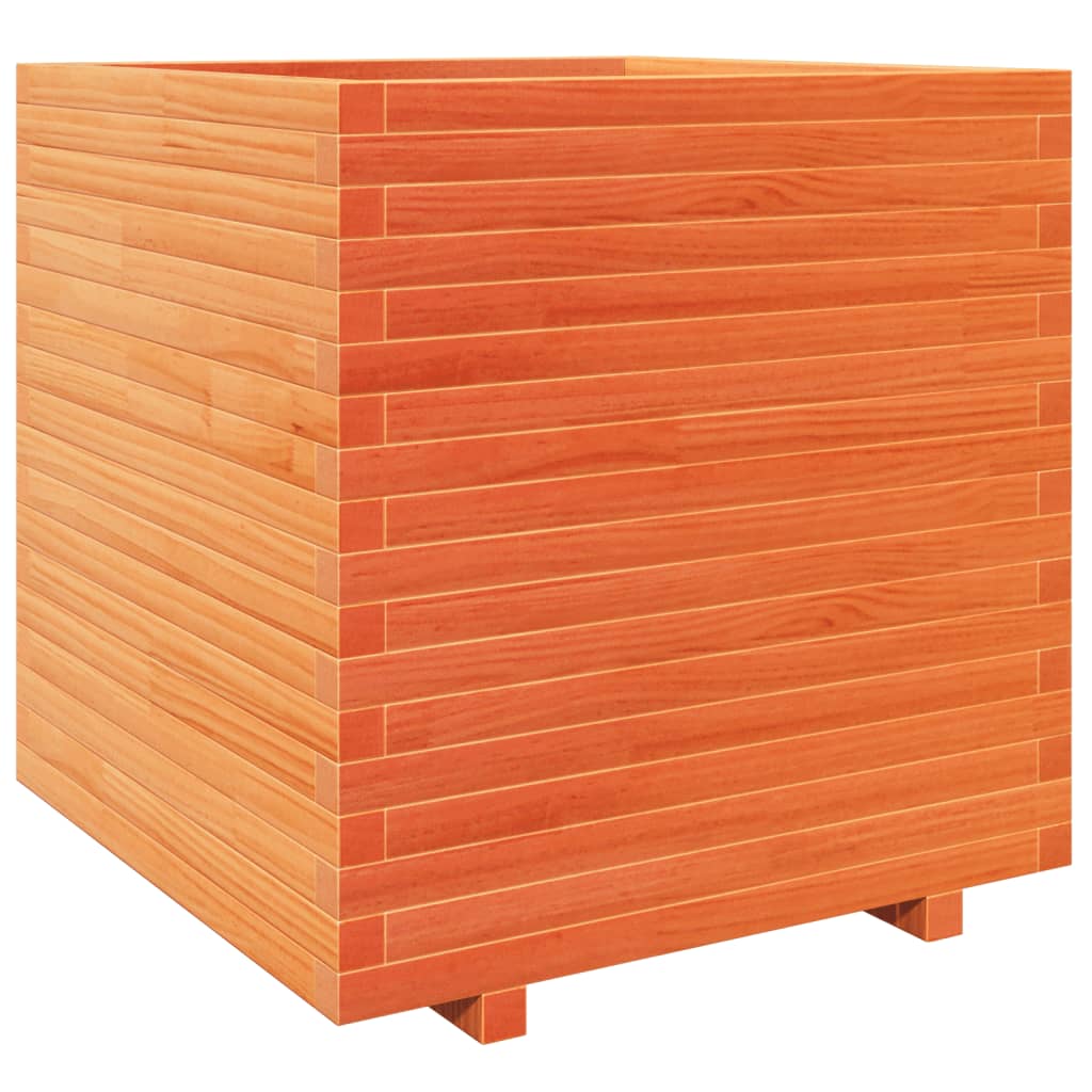 VidaXL Pflanzgefäß 70 x 70 x 72,5 cm, massives Kiefernholz, braun gewaschen
