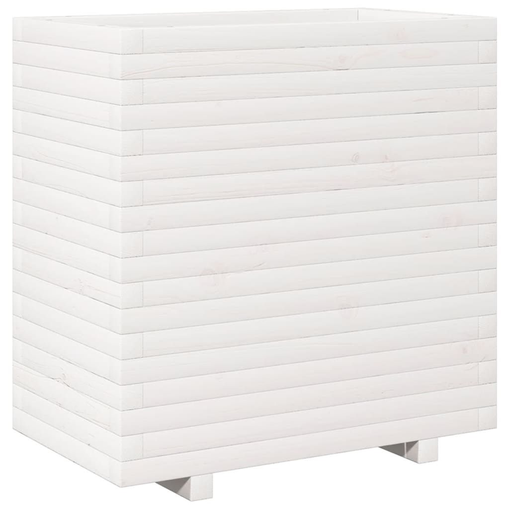VidaXL Pflanzgefäß 70x40x72,5 cm massives Kiefernholz weiß
