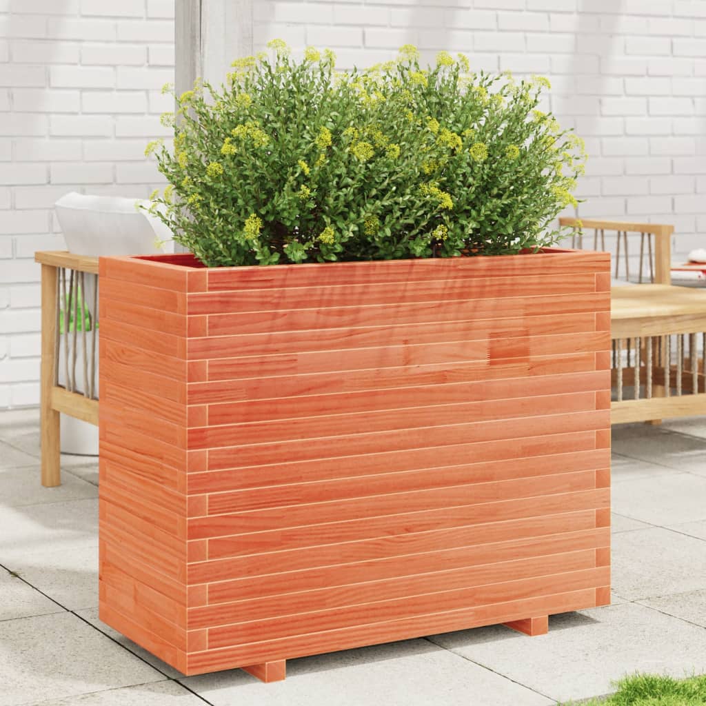 VidaXL Pflanzgefäß 90 x 40 x 72,5 cm, massives Kiefernholz, braun gewaschen