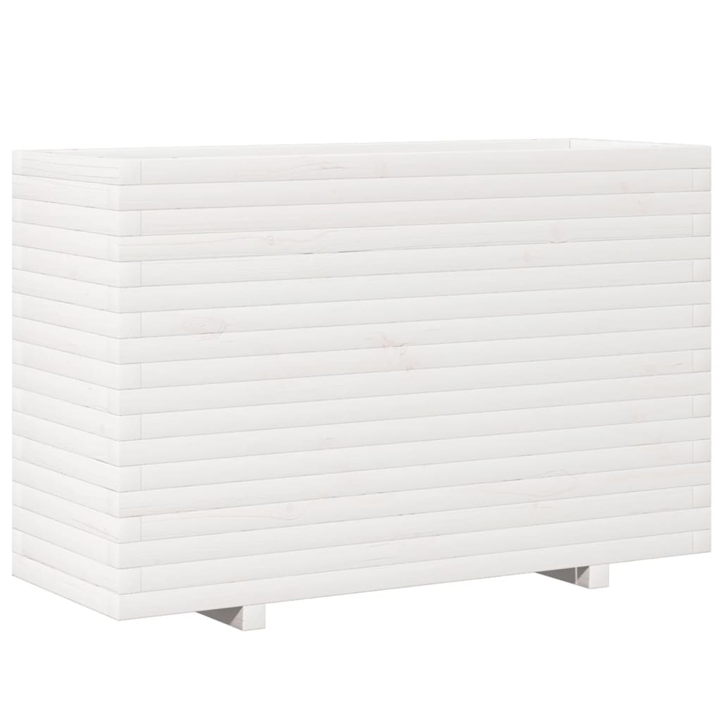 VidaXL Pflanzgefäß 110x40x72,5 cm massives Kiefernholz weiß