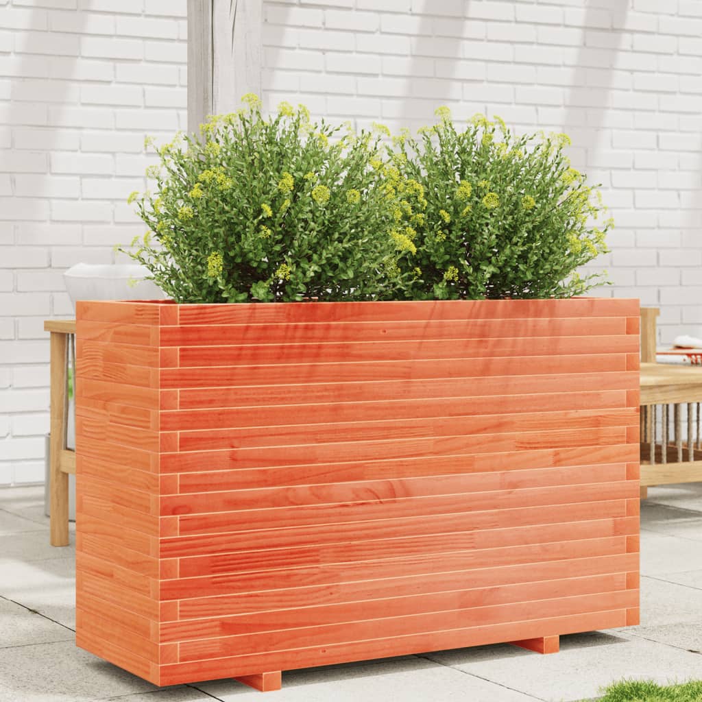 VidaXL Pflanzgefäß 110 x 40 x 72,5 cm, massives Kiefernholz, braun gewaschen