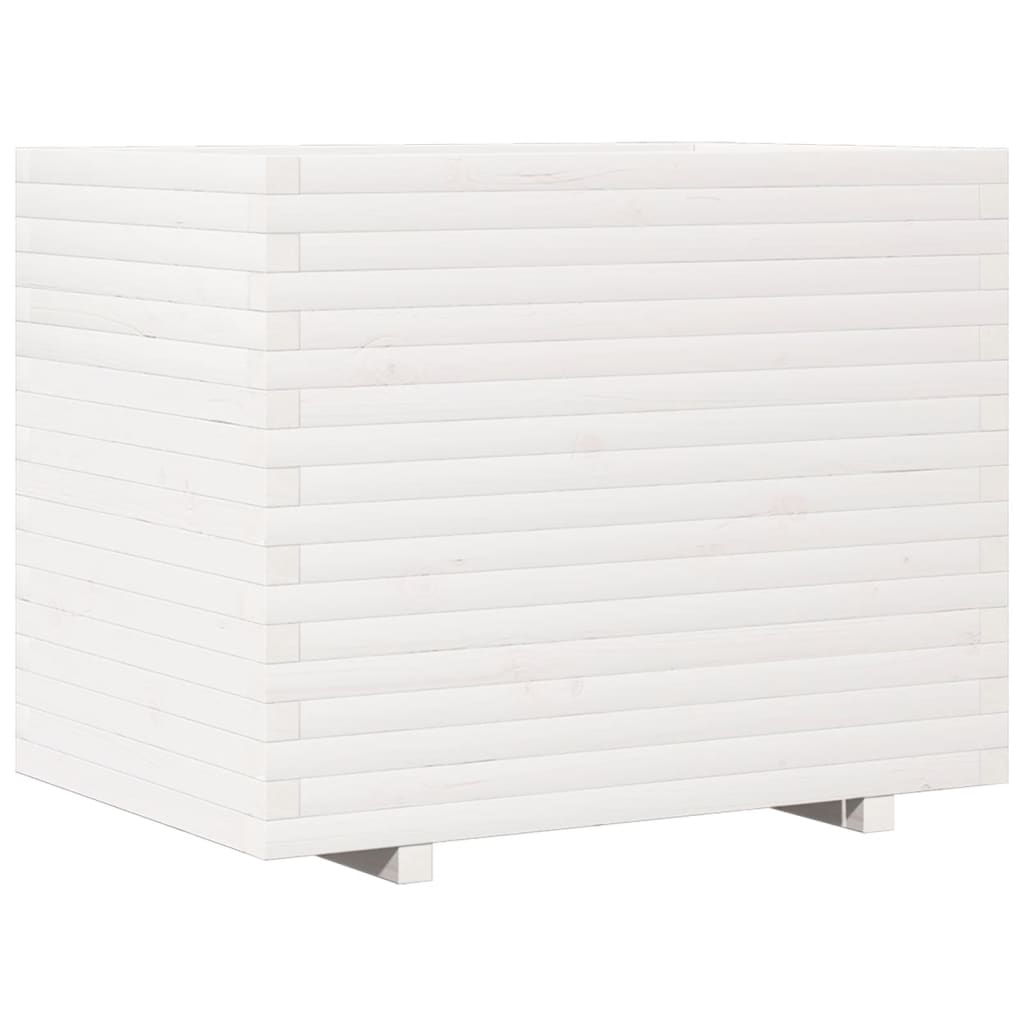 VidaXL Pflanzgefäß 90x60x72,5 cm massives Kiefernholz weiß