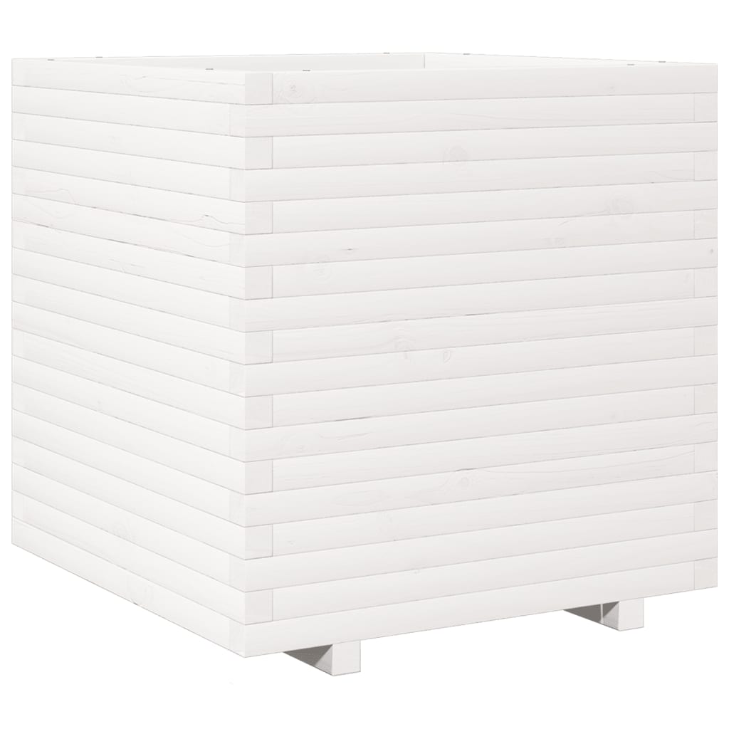VidaXL Pflanzgefäß 70x70x72 cm massives Kiefernholz weiß