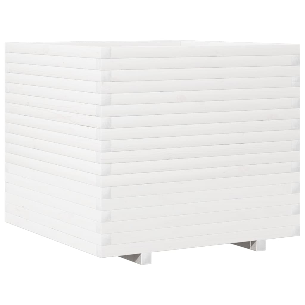 VidaXL Pflanzgefäß 80x80x72 cm massives Kiefernholz weiß