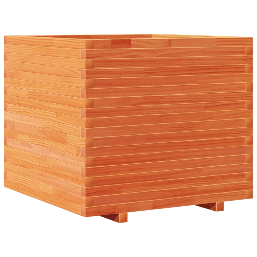 VidaXL Pflanzgefäß 80x80x72 cm massives Kiefernholz, braun gewaschen